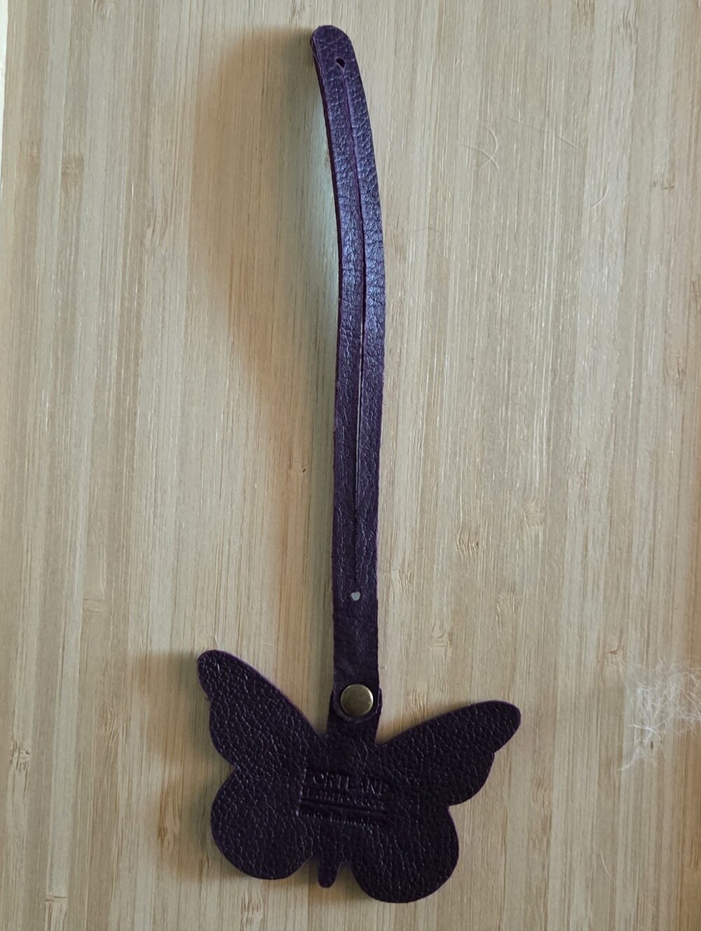 Portland Leather Monarca Butterfly Bag Charm Tassel in Plum - Picture 5 of 5